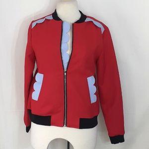 English Factory red and blue bomber jacket new with tags size small new with tag